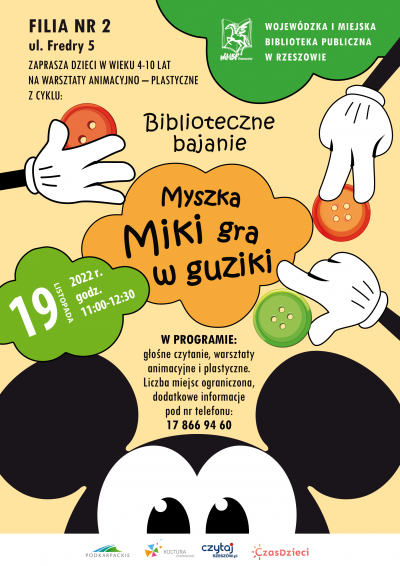 Grafika promująca sobotnie spotkanie dla dzieci